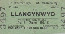 Great Western Railway Ticket TONDU 3497
