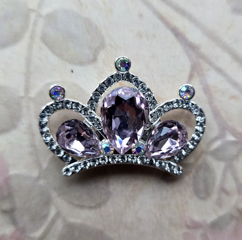 Magnetic pink crystal tiara - crystal,