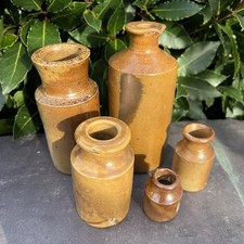Set of 5 Antique Salt Glazed