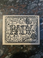 PSX K-1191 Vintage Baby Butterfly Floral Rubber Wood Mounted Stamp
