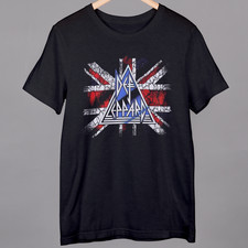 Def Leppard United Kingdom Flag Black Graphic T-Shirt Smal to 4XL fast dispatch