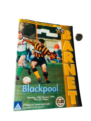 Football programme barnet - programme, vs