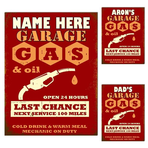 Garage personalised metal - personalised, tin