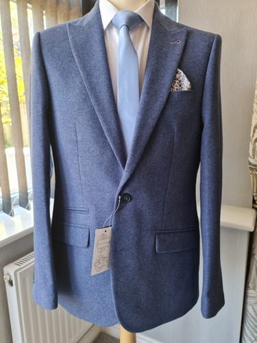 Blue tweed jacket - tweed, blazer
