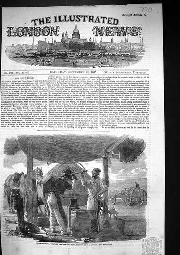 Antique old print - old, 1855