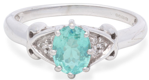 18ct white gold - 18ct, green