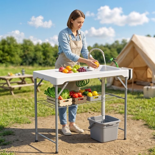 Folding fish cleaning table - fish,