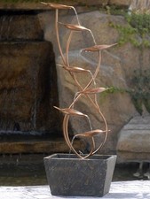 Cheshire Leaves Cascade Solar Powered Water Feature With LED Lights By Aqua Moda