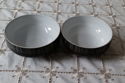 Denby jet sttipe cereal - sttipe, bowls