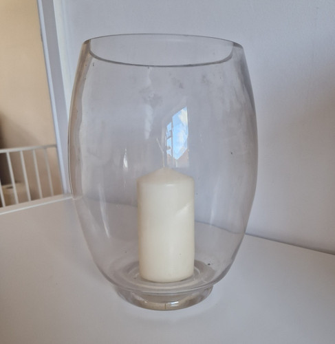 Large clear glass hurricane - large,