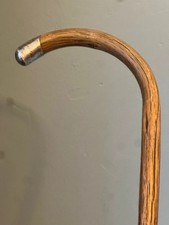Antique Strong wood Walking  Stick Sterling Silver top 34/5