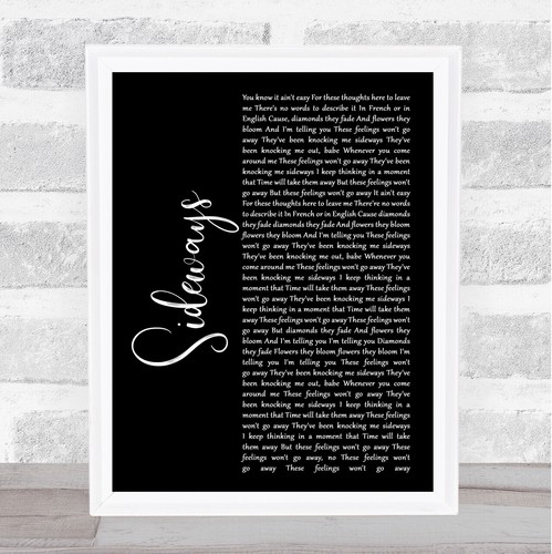 Sideways black script - sideways, song
