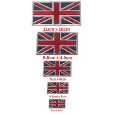 Union Jack National Country Different Sizes Flag Iron On Embroidered Patch