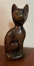 Vintage Wooden Cat Hand Carved