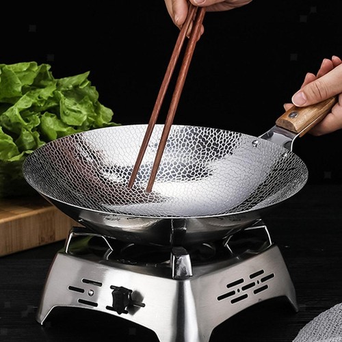 Traditional wok pan stainless - wok,