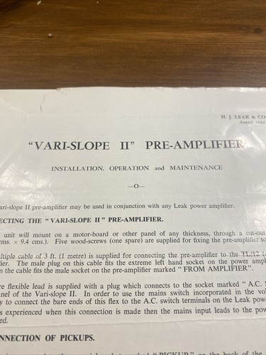 Leak amplifier pre - amplifier,