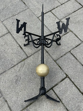 Nice Vintage Cast Aluminum Weathervane Roof Mounting Bracket  w/ Directionals