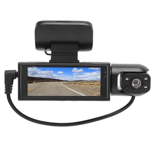Dual dash cam front and - front, rear