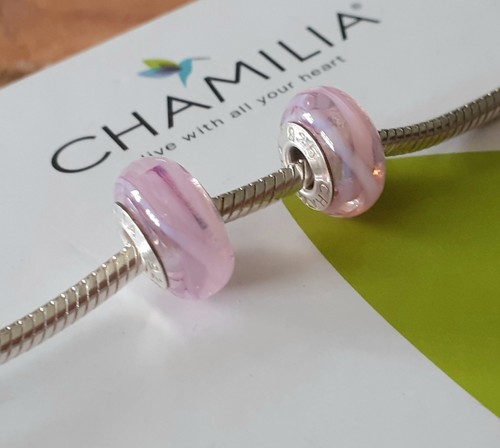 Chamilia pink swirl - pink, murano