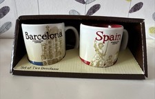 Set Of Two Demitasse Espresso Cups Barcelona Spain Starbucks Collectable In Box