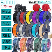 SUNLU 3D Printer Filament 1.75mm Easy-PA PLA PLA+2.0 Meta ABS PETG SILK 1KG Lot