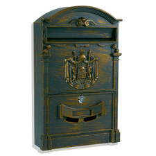 LARGE VINTAGE OUTDOOR LOCKABLE LETTER POST BOX MAILBOX WALL MOUNTED SECURE MAIL