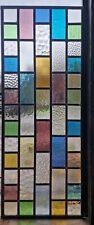Stained Glass Panels x2  - Original Obscure & Coloured Glass  ( 320mm x 818mm )