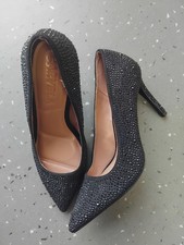 CARVELA Black Suede Studded  Heels Size Uk 4 37