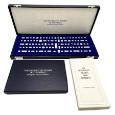 Franklin Mint 100 Greatest Stamps of the World Sterling Silver Miniature Set