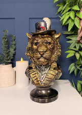 Regal Tiger Bust with Top Hat