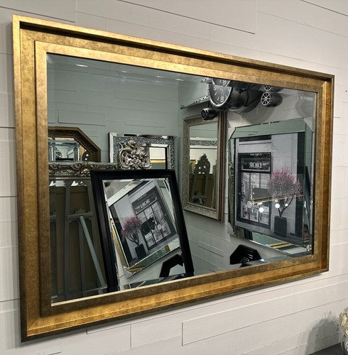 Large antique gold mirror - antique,