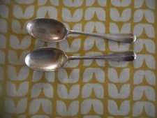 Pair of matching rat tail desert spoons, century plate, James Walker.