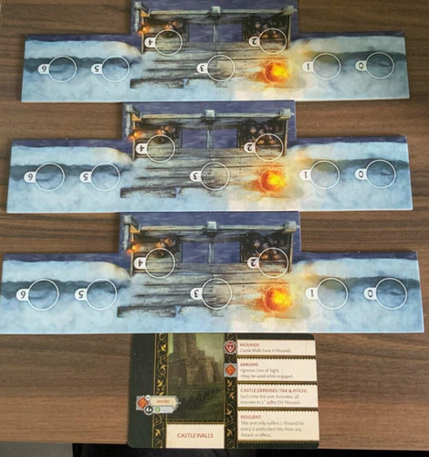 Castle wall terrain card - 3x,