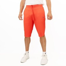 True Religion Mens Shorts Orange Elastic Waist Drawstring Pockets Cotton