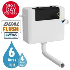 Toilet Concealed Cistern Chrome Dual Flush Push Button WRAS Approved Hidden Unit
