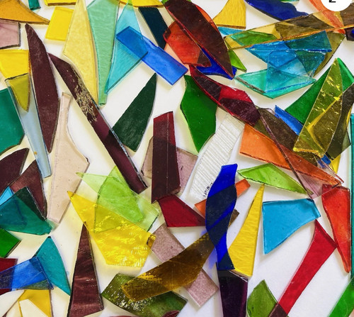 Stained glass offcuts - glass,