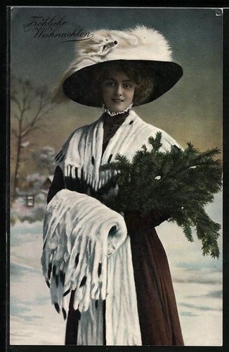 Elegant lady ermine fur - lady,