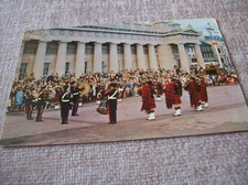 POSTCARD -- PIPE BAND OUTSIDE THE ROYAL SCOTTISH ACADEMY, EDINBURGH