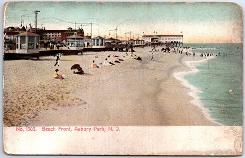 Vintage postcard beach front - postcard,