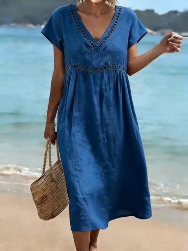 Women neck linen - linen, cotton