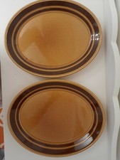 Large VIntage Kiln  Style Oval Plates
