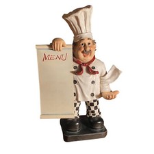 Vintage Italian Chef Menu Bottle Holder Figure Statue Restaurant Shop Display