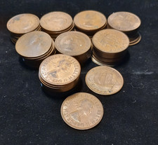 82x Pre Decimal Half Pennies Penny Coin Bundle - Shove ha'penny vintage money