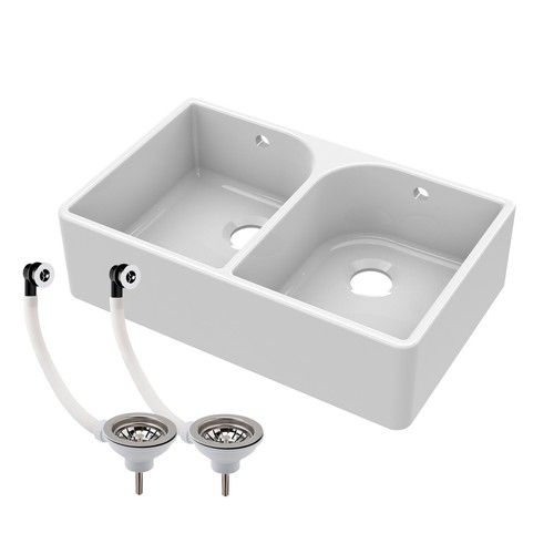 Double bowl fireclay ceramic - double,