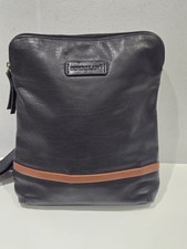 Rowallan Black Leather Crossbody Bag