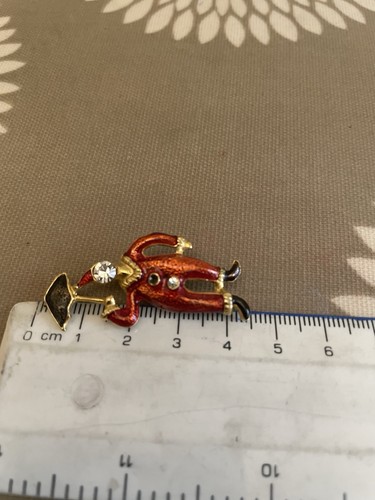 Vintage red clown - red, brooch