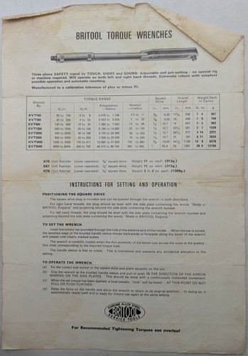 Automobilia britool torque - automobilia;,