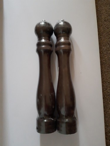 Large dark wood salt and - dark,