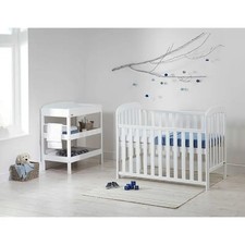 East Coast Anna Dropside Cot White with prestige spring mattress 1200×600mm
