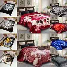 Reversible Large Heavy Weight 2 Ply Blankets Luxury Soft King Size Bed Throw